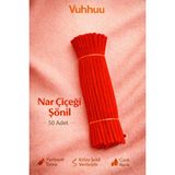 Vuhhuu Nar Çiçeği Şönil Tel (Pipe Cleaner) Hobi Malzemesi – El Işi ve Çiçek Yapımı Için - 50 Adet