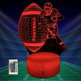 Vuhwdak Çocuklar için Futbol Gece Lambası, 3D İllüzyon LED Lamba, 16 Renk Kısılabilir Değişen USB Lambaları Dokunmatik ve Uzaktan Kumanda Noel Doğum Günü Hediyesi Erkek Kızlar için Yatak Odası Dekoru