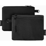 Vulkit Çift Fermuarlı 2'li Mini Seyahat Çantası Unisex Cüzdan - Siyah