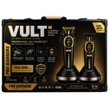 VULT - 2’li Tıraş Makinesi Seti - VT-9878-SPRO Profesyonel – Berber Tipi Kablosuz Clipper & Trimmer – 6000-8000 RPM Motor – 200 Dakika Pil – LED Ekran – DLC Bıçak - Siyah