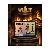 VULT Vt-9878-SPro Profesyonel Şarjlı Saç Sakal Tıraş Makinesi Seti 2’li Berber Tipi Kablosuz Clipper & Trimmer LED Ekranlı Gold Siyah