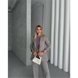 Vuntal Butik Blazer Takım Elbise Tek Düğme Ceket Pantolon - Gümüş