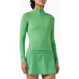 Vuori Studio Half-Zip Crop Top, Stretch Knit Spor ve Şık Üst - M - Yeşil
