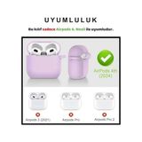 Vuralsin38 4.nesil Uyumlu Açık Lila Silikon Kulaklık Kılıfı, Kulaklık Ipi ve 3'ü 1 Arada Temizleme Kalemi Seti(Açık Lila) - Option-1 - Altın
