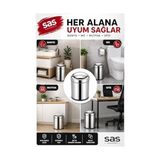 Vuralsin38 5 Litre Döner Kapaklı Paslanmaz Çelik Banyo & Wc Çöp Kovası Titan 7505, Krom - 000-Siyah - Option-1