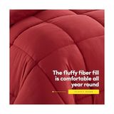 Vuralsin38 Alternative Comforter All Season Lüks Pelüş Loft Mikrofiber Dolgulu Yorgan Iç Yatak Takımı, Kraliçe, Şarap Rengi - 100 x 100 cm - (ClearEyelets)Black-RadiantOrchid