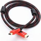 Vuralsin38 HDMI Kablo 1.5 Metre Ses ve Görüntü Aktarım Kablosu - Siyah/kırmızı - Option-1 - Ahşap