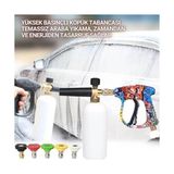 Vuralsin38 K Serisi Ile Uyumlu 5 Nozzle Set Basınçlı Araç Yıkama Tabancası Seti Basınçlı Yıkama Makinesi - Option-1 - (ClearEyelets)Black-RadiantOrchid