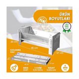 Vuralsin38 Katlanır Mangal, Paslanmaz Çelik, Barbekü Kömür Mangalı, Izgaralı, Portatif Taşınabilir Pratik Mangal - Option-1