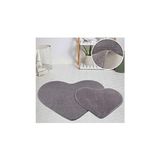 Vuralsin38 My Evilla Modern Dekoratif Halı Jel Kaymaz Taban Peluş Kalp Model Gri Paspas Takımı 70X100-70X60 - 374-Yeşil