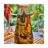 Vuralsin38 Ölçekli Cam Yağdanlık, Paslanmaz Çelik, Gümüş ve Siyah, Silindirik, Modern Tasarım, Bambu Kapaklı, 900ML Kapasiteli, Sızdırmaz Özellikli, Mutfak Için (1) - Option-1