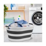 Vuralsin38 Pazar Kapısı Katlanabilir Silikon Akordiyon Çamaşır Sepeti Sele 27 L (27 Litre) - Option-1 - 0 Siyah