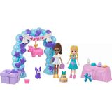 Vuralsin38 Polly Pocket™ Polly™ Doğum Günü Partisi Paketi Polly Doğum Günü Partisi Paketi, Bebek ve Evcil Hayvan Oyun Seti, Moda ve Yiyecek Temalı Aksesuarlar, Seyahat Oyuncağı JCC33 - Option-1