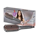 Vuralsin38 Saç Düzleştirici Keratin Protect 2'si 1 Arada Düzleştirici ve Saç Fırçası, Yağı ile Zenginleştirilmiş Keratin Seramik Kaplama, Dijital Ekran, 150-230°C CB7480 - Option-1