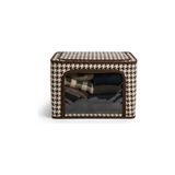 Vuralsin38 Tela Telli Dolap Düzenleyici Kutu (40X50X30 Cm) - Katlanabilir, Dik Duran Kumaş Hurç | Ön/üstten Açılır, Şeffaf Pencereli Organizer Gri ve Kahve Renk Seçenekli (Kahverengi) - Option-1