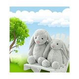 Vuralsin38 Uyku Arkadaşım Uzun Kulak Peluş Tavşan 65 cm Gri - Ahşap
