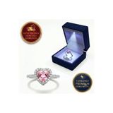 vüs jewel 925 Ayar Gümüş Pembe Kalpli Yüzük Işıklı Kutuda