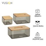 VUSIGN Bambu ahşap kapaklı Kağıt Mendil Kutusu