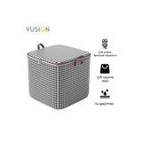 Vusign Fermuarlı Kapitone Depolama Hurcu 110L - (50x45x50 cm) Kaz Ayağı Desenli Çok Amaçlı Saklama Çantası