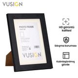 Vusign VS652-BK MDF Fotoğraf Çerçevesi 15x20 cm Siyah Masaüstü ve Duvar Askılı Çerçeve