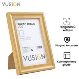 Vusign VS654 MDF Fotoğraf Çerçevesi 10x15 cm Ahşap Kabartmalı Çerçeve Masaüstü ve Duvar Askılı