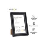 Vusign VS656-BK MDF Fotoğraf Çerçevesi 15x20 cm Siyah Kabartmalı Çerçeve Masaüstü ve Duvar Askılı