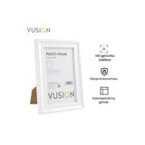 Vusign VS656-WH MDF Fotoğraf Çerçevesi 15x20 cm Beyaz Kabartmalı Çerçeve Masaüstü ve Duvar Askılı