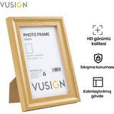 Vusign Vusıgn VS655 Mdf Fotoğraf Çerçevesi 13X18 cm Ahşap Kabartmalı Çerçeve Masaüstü ve Duvar Askılı