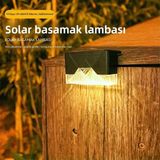 Vuwiny Bahçe Dekorasyon Merdiven Güverte Solar Güneş Enerjili LED Duvar Tipi Aydınlatma (2 Adet) - Gün Işığı