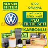 Vw Bora 1.6 Mann-filter KARBONLU Filtre Bakım Seti (1998-2005)