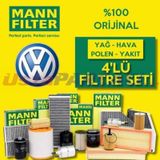 VW Caddy 1.9 TDI Mann-Filter Filtre Bakım Seti 2004-2005