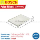 VW Golf 4 1.6 FSI Bosch Filtre Bakım Seti (2002-2006)
