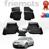 VW GOLF 5 3D Havuzlu Paspas 2004-2009 Arası Siyah 4 Parça Friemats