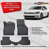 VW Golf 7 Paspas 7,5 Paspas Araca Özel 2013 2020 BOSSE 3D Havuzlu Oto Paspas - Siyah
