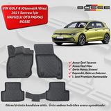 VW Golf 8 Paspas Araca Özel Otomatik E-Tsi 2021 Sonrası BOSSE 3D Havuzlu Oto Paspas - Siyah