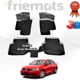 VW JETTA 3D Havuzlu Paspas 2011-2015 Arası Siyah 4 Parça Friemats