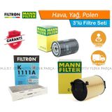 VW Passat 1.6 Benzinli MANN Filtre Bakım Seti 2005-2010 BSE - BSF