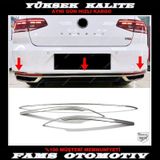 Vw Passat B8.5 Krom Arka Tampon Alt Çıta 3 Prç P.Çelik 2019 Üzeri