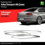 Vw Passat B8.5 Krom Arka Tampon Alt Çıtası 3 Parça 2019 2020 2021 2022 2023