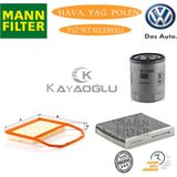 VW Polo 1.0 Benzinli MANN Filtre Bakım Seti 2014-2019