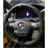 Vw Polo 2017 Uyumlu Nubuk Direksiyon Kılıfı Dikme Alcantara-carbon Gri Yüzüklü
