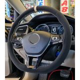 Vw Polo 2017 Ve Sonrasi Uyumlu Dikmeli Direksiyon Kilifi Alkantara Bej Yuzuklu