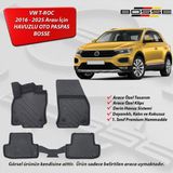 VW T-Roc Paspas Troc Araca Özel 2016 2025 Arası BOSSE 3D Havuzlu Oto Paspas - Siyah