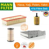 VW Tiguan 2.0 TDI Dizel MANN Filtre Bakım Seti 2008-2011