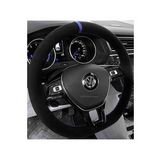 Vw Transporter T6 Uyumlu Dikmeli Direksiyon Kılıfı Alkantra Mavi Yüzüklü
