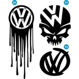 VW Volkswagen Sticker Set Paketi kanlı Kuru Kafa