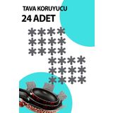 Vwear 24 Adet Kalın Tava,Tencere Ve Bor Cam Koruyucu Düzenleyici Çizdirmez Elyaf Keçe 30x30