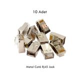Vwin 10 Adet Metal RJ45 Cat6 Ftp Jack Soket Network Ucu Konnektör