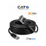 Vwin 10 Metre Cat6 İnternet Ethernet Kablosu Cat 6 Utp Patch Lan Kablo High Speed - SİYAH RENK -