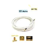 Vwin 10 Metre Gold Uçlu 64 Tel Rg6-U4 Anten Uydu Kablosu Full HD 1080 3D 4K Uyumlu "Tak Kullan"